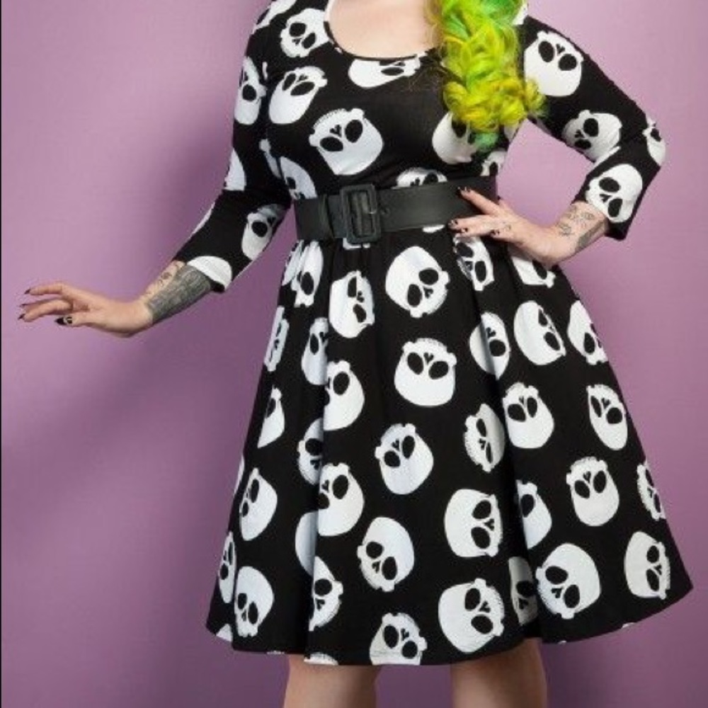 PUG Deadly Dames skull print dress